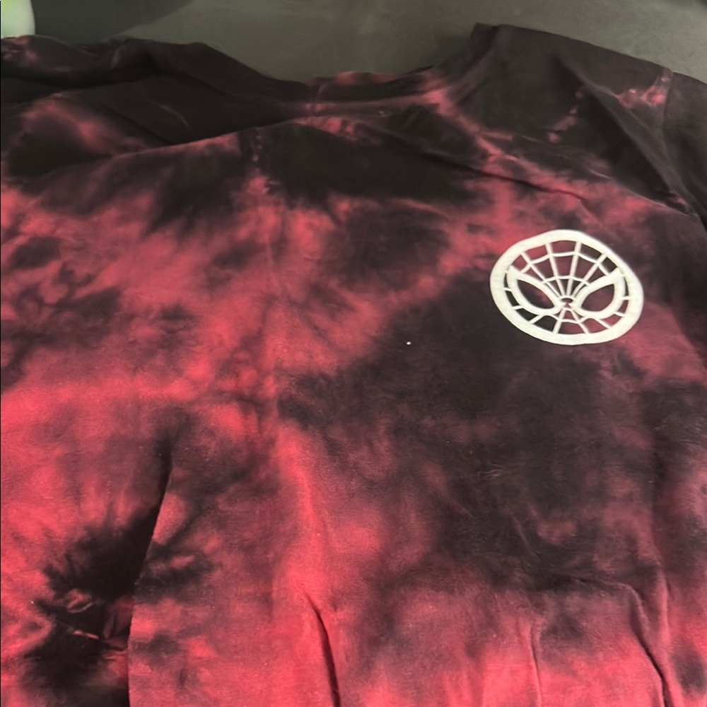 Spiderman Tie-Dye Shirt - Red & Black